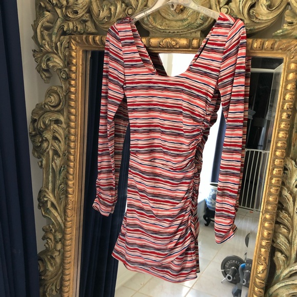 Ark & co Red White Blue Striped Long Sleeve Dress - Picture 6 of 8